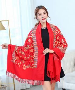 khăn cashmere thêu