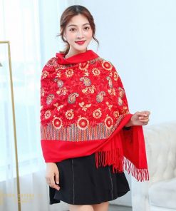 khăn cashmere thêu