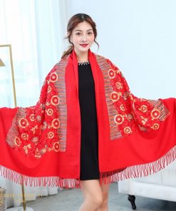 khăn cashmere thêu