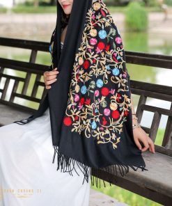 khăn choàng cashmere thêu