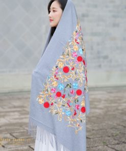 khăn choàng cashmere thêu